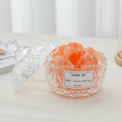 Flameless Aroma Stone, Natural Aroma Stone, Aromatherapy, Crystal Diffuser Night Light, Aroma Diffuser Stone Mug, Accompanying Gifts, Desktop Ornaments, Natural Orange Salt Stone, Crystal Stones, Gift for Her