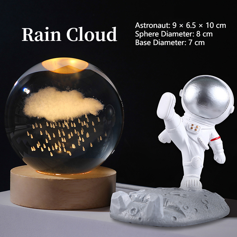 Crystal Ball Night Light, Creative Crystal Ball Ornament, Astronaut Crystal Ball, Desktop Decorations, Gifts for Her