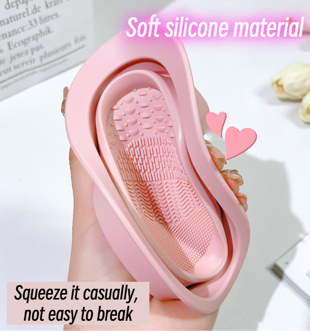 Mini Foldable Silicone Makeup Brush Bowl - Makeup Brush Cleaner