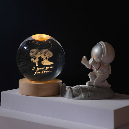 Crystal Ball Night Light, Creative Crystal Ball Ornament, Astronaut Crystal Ball, Desktop Decorations, Gifts for Her