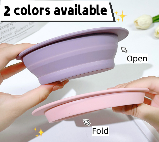 Mini Foldable Silicone Makeup Brush Bowl - Makeup Brush Cleaner