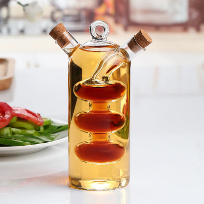 Hand-made Glass Bottle, Heat-resistant Glass Soy Sauce Vinegar Bottle, Creative Dual-use Pot, Sealed Oil Pot, Seasoning Sauce Vinegar Oil Bottle for Kitchen