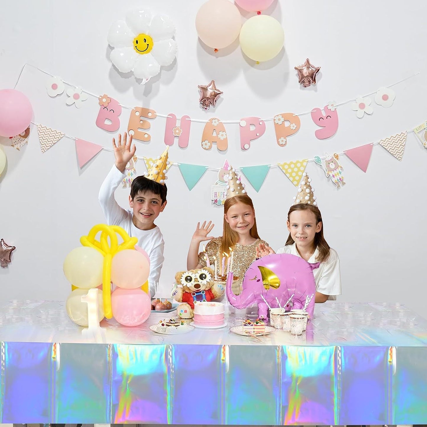 Disposable Tablecloth Rainbow Laser Tablecloth Plastic Tablecloth Christmas Birthday Party Plain Laser Tablecloth